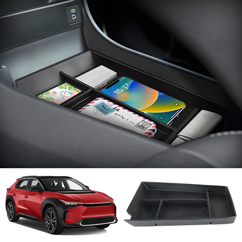 Photo 1 of LUNQIN Car Center Console Organizer Tray for Toyota BZ4X 2023 2024 2025?Subaru Solterra 2023 2024 2025 Auto Interior Accessories Front Seat Middle Insert Storage Box Bag Vehicle Accessory