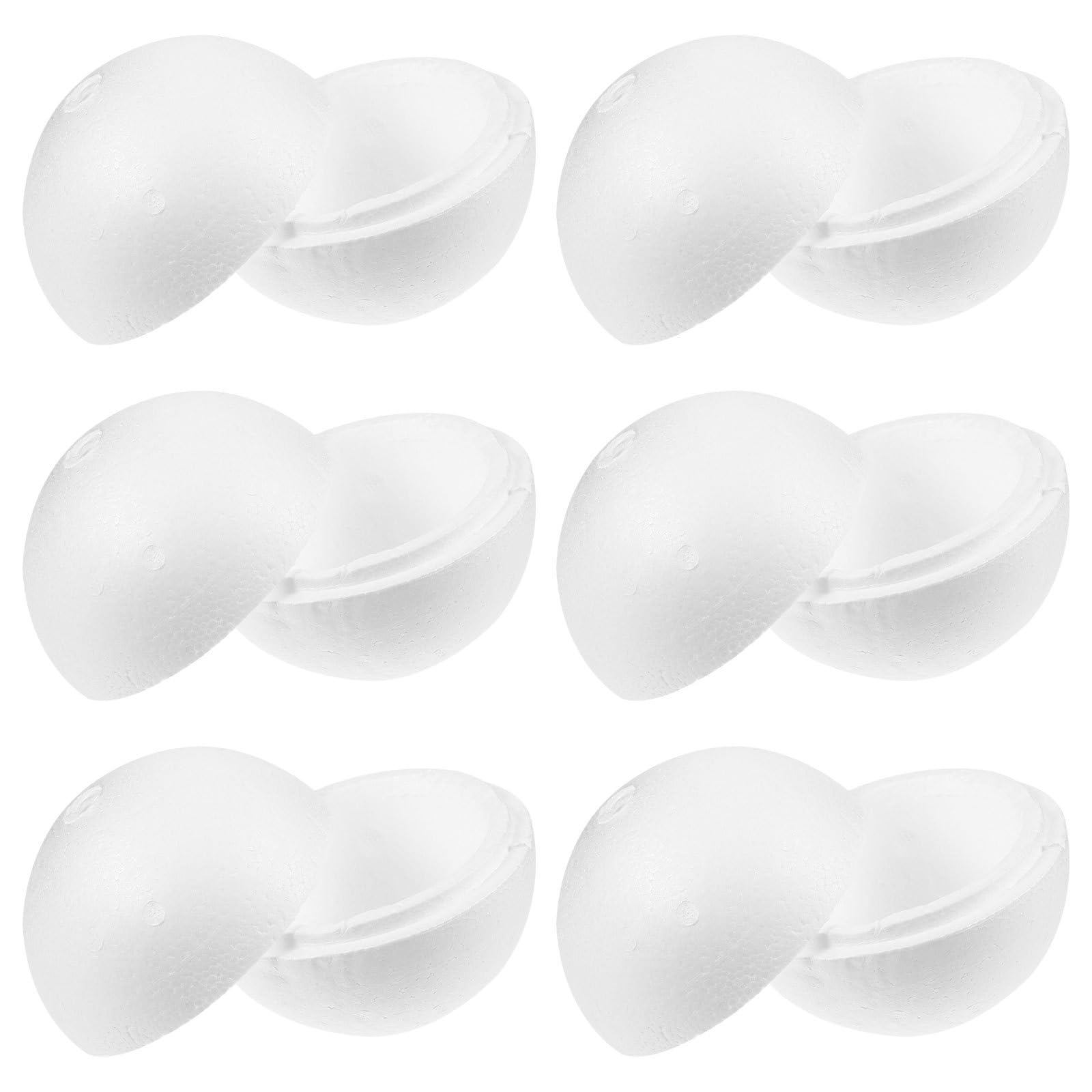 SEWACC 6pcs White Foam Balls Hollow Foam Balls Half Foam Ball Craft Foam Balls for Chirsmas Wedding Decorations DIY Art Crafts School Supplies Hollow Round Ball (10cm)