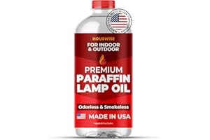 Houswise Premium Liquid Paraffin Lamp Oil for Indoor Use 1 Quart - Indoor Smokeless Odorless Paraffin Oil Fuel for Lamps, Lantern, Candle