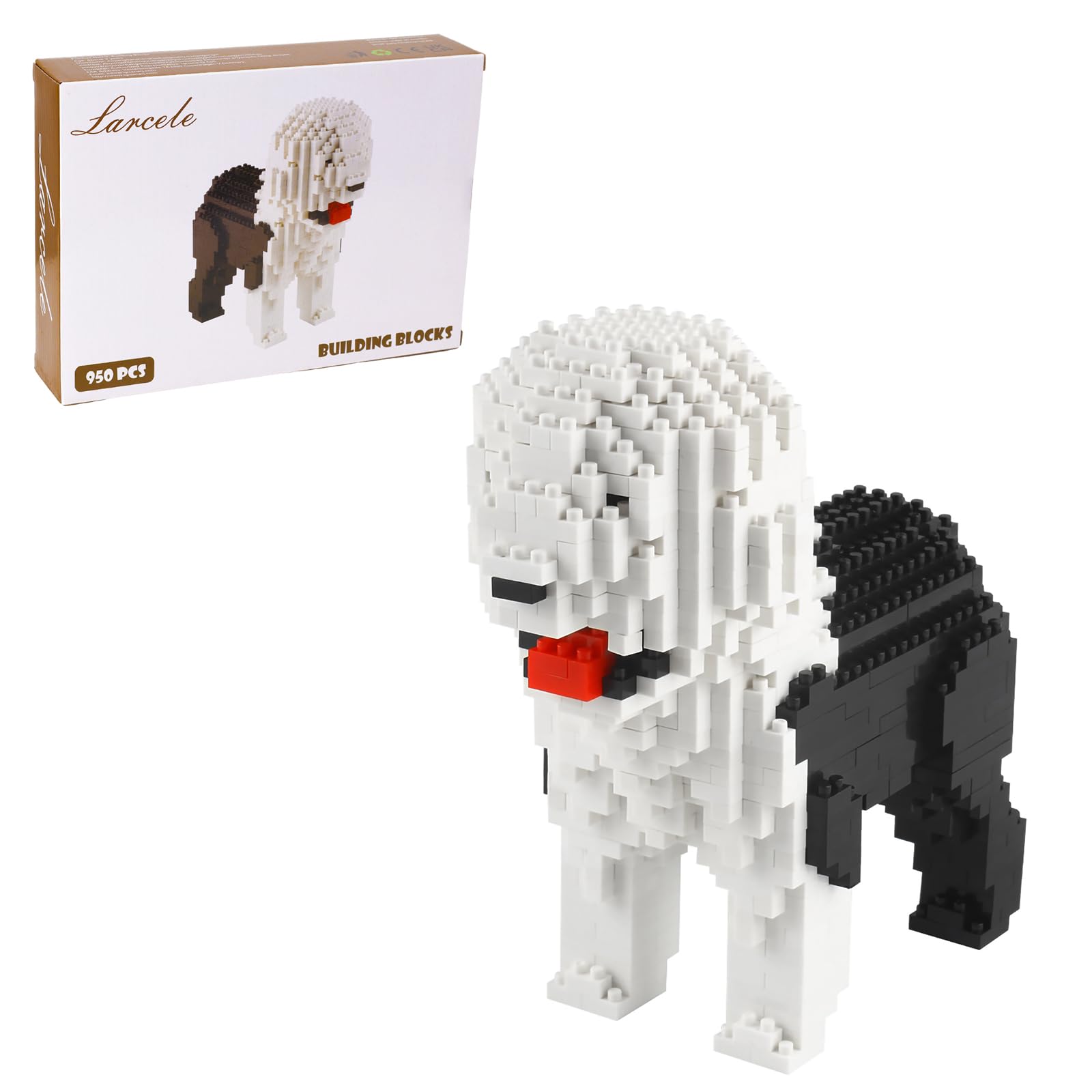 Larcele Micro Dog Building Blocks Pet Mini Building Toy Bricks,950 Pieces KLJM-02 (Old English Sheepdog) — image 1