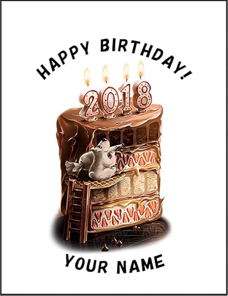 Amazon Co Jp 名入れ オリジナル 誕生日 Happy Birthday バースデーケーキ ポストカード はがき 白背景 文房具 オフィス用品