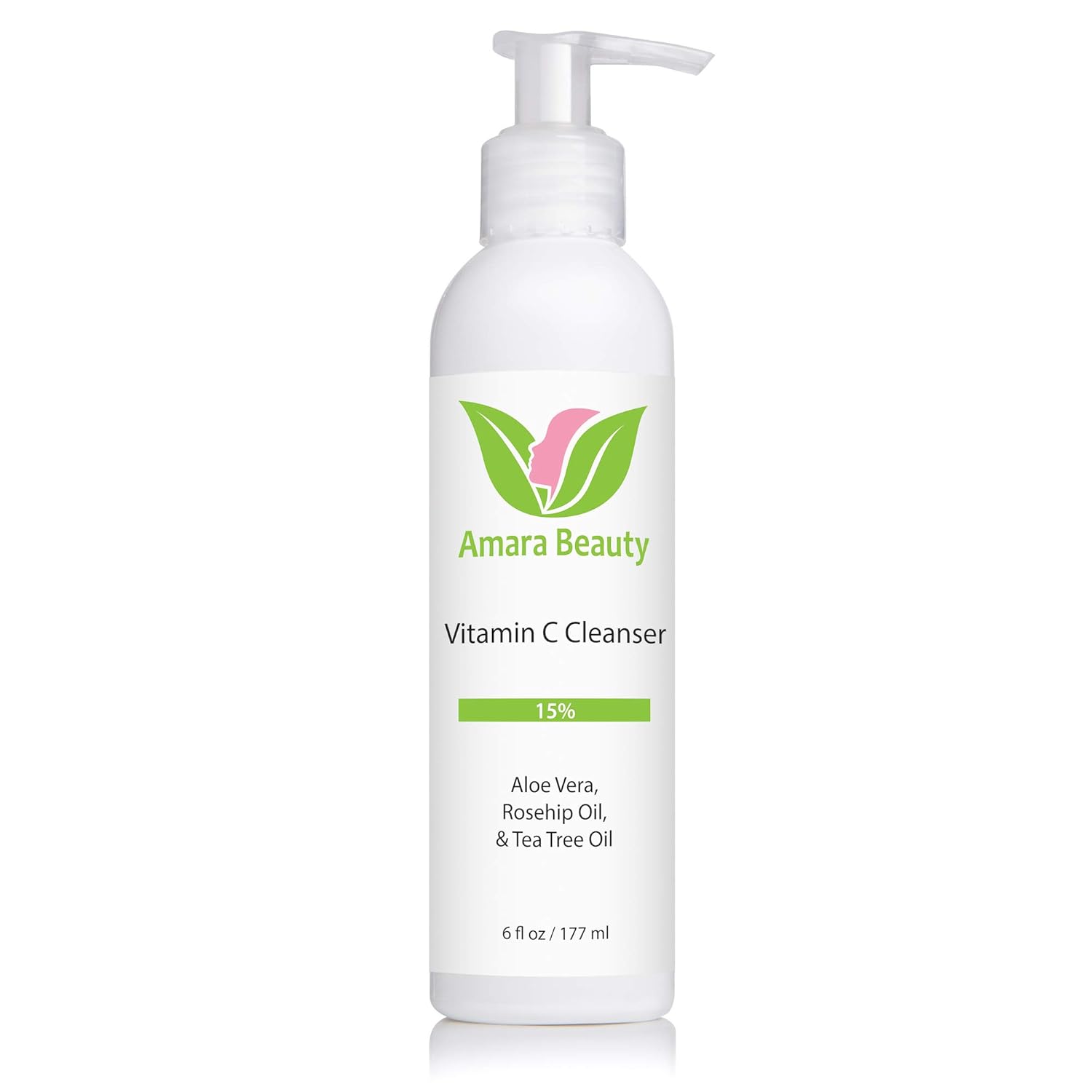 Facial Cleanser with 15% Vitamin C, Aloe Vera, Rosehip Oil & Tea Tree Oil, 6 fl. oz.: Beauty