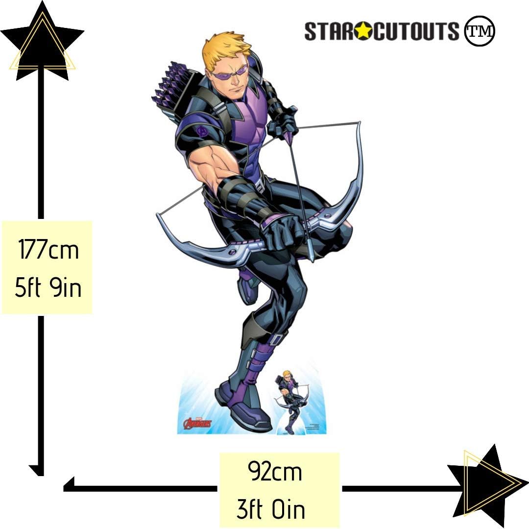 STAR CUTOUTS SC1608 Ltd Hawkeye Bow and Arrow Lifesize Cardboard Cutout Perfect for Marvel Fans Collectors and Events Height 177cm Width 92cm - Image 3