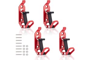 ChimimeDecor 4Pcs Shovel Mount for Roof Rack Red, Heavy Duty Shovel Holder for Truck, Metal Rubber Clamps, Wall Mounting Brac