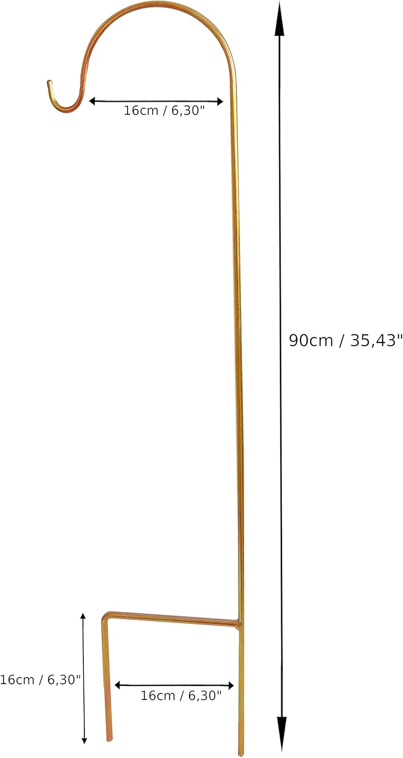 shepherd hooks for flowers on Carmine Red Geodezja Lublin Set Of 4 Shepherds Hooks 90 Cm Metal Gold Garden Outdoor Anchor For Flowers Lighting And Not Only Shepherd Hooks