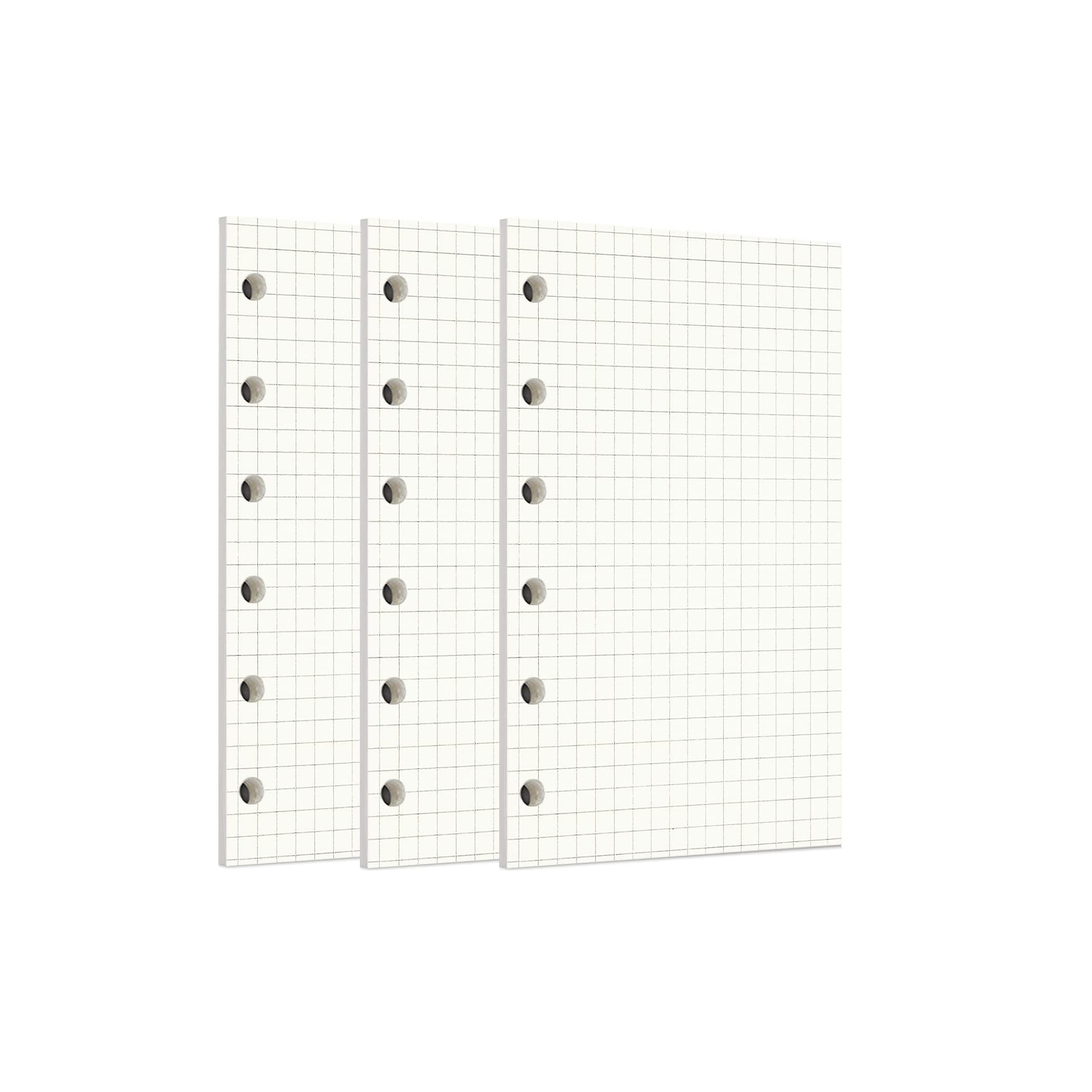 Zelten Loose Leaf Punched Paper Refills Paper for 6 Hole Binder Personal Organizer Diary Notebook Refillable Planner (Squared,A7/6 Hole)
