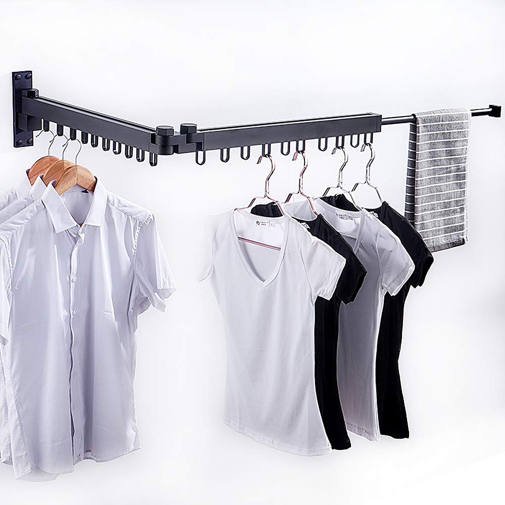 Buy MYOYAY Retractable Wall ed Clothes Airer Aluminum Foldable Garment Drying Rack Indoor Space
