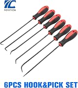 ROTATION 6-Piece Extra Long Hook Pick Set Chrome Vanadium Auto Gasket Tool view 4
