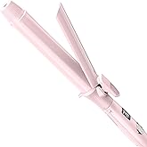 1 1/4 Inch Curling Iron with Clipped Tourmaline Ceramic Barrel Professional Hair Curler up to 450°F Dual Voltage for Traveling 60 Mins Auto Off Suit for Different Hairstyle