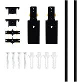 VANoopee 6.6FT H Track Lighting Rails Kit, Black | H Type Rails with End Caps and Live End Feed Connector, Compatible with Single Circuit 120V H Style Track System &amp; LED Heads