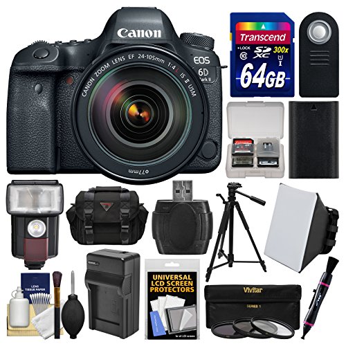 Canon-EOS-6D-Mark-II-Wi-Fi-Digital-SLR-Camera-EF-24-105mm-f4L-IS-II-USM-Lens-64GB-Card-Case-Flash-Battery-Charger-Tripod-Filters-Kit