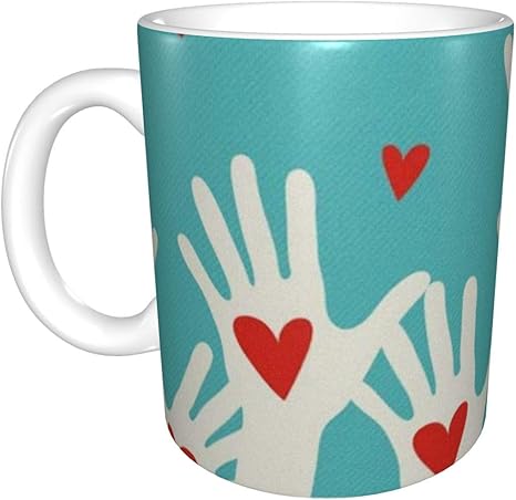 Amazon 手 愛 可愛い マグカップ コーヒーカップ セラミック 陶器 旅マグ 330ml カップ ホワイト 白 熱に強い 軽量 使い勝 手良い 水筒 男女兼用 プレゼント 水筒 マグボトル オンライン通販