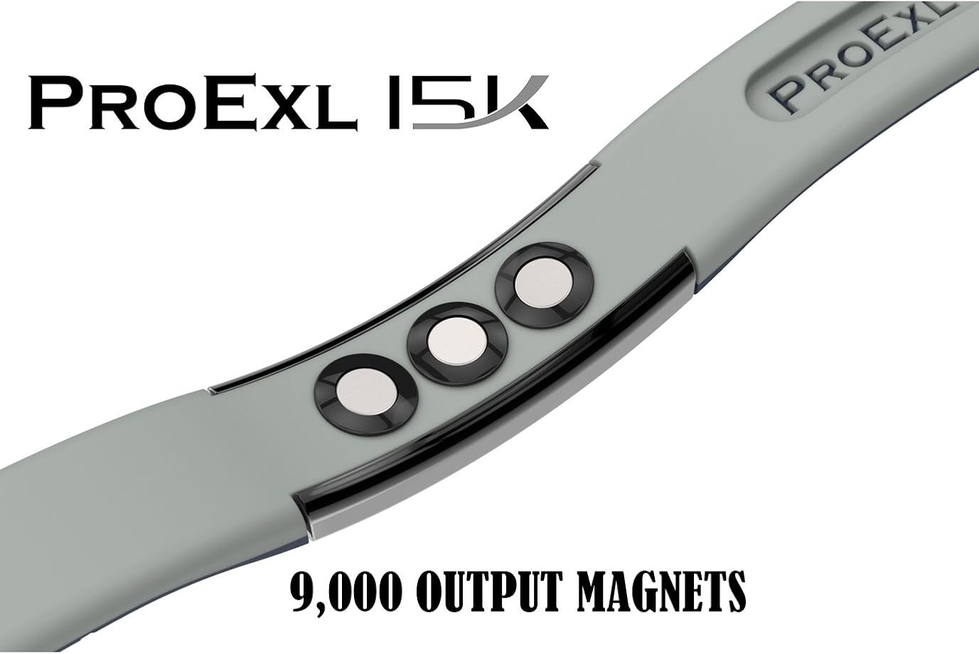PROEXL 15K Sports Magnetic Bracelet 100% Waterproof and Fully Adjustable - for Energy and Focus (Black Gray): ProExl: Jewelry
