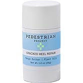 Pedestrian Project Cracked Heel Repair Foot Care Balm, Smooths & Fills Cracks & Rough Skin with Healing Shea & Mango Butters, Vegan, Cruelty Free, 1 oz
