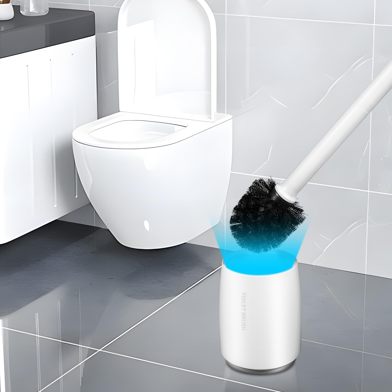 Carehabi Klobürste Toilettenbürste WC Bürste Mit Halter WC Garnitur Toilettenreinigung Für Hotel, Hygiene im Bad, Weiß 6