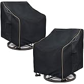 LSongSKY Outdoor Swivel Lounge Chair Cover 2 Pack,100% Waterproof Heavy Duty Outdoor Chair Covers,(33 W x 35 D x 38.5 H inches) Patio Furniture Cover for Swivel Patio Lounge Chair,Black