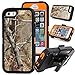 Harsel for iphone 5/5s,Shockproof Rugged Heavy Duty Armor Defender Hybrid Protective Cover Case w/ Belt Clip Holster Built-in Screen Protector Camo Pink Tree/Forest/Tree/Grass/Leaves i5(Tree Orange)