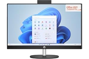 EMPOWERED PC HP 27 FHD IPS AIO PC (Intel 12-Core Ultra 7 255U CPU, 64GB DDR5 RAM, 2TB SSD, MS Office 2021 Lifetime, Windows 11 Pro, HDMI, RJ45, WiFi 6, FHD Webcam, Wireless KB+Mouse) - All in One Business Desktop