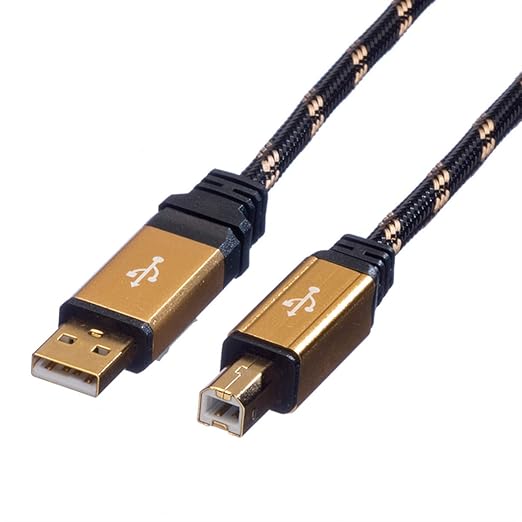 ROLINE GOLD USB 2.0 Kabel 3 m | Typ A-B Stecker | HiSpeed Verbindungskabel