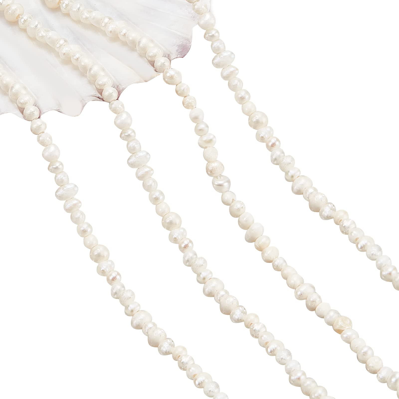 NBEADS Approximately 155pcs Mini Natural Cultured Freshwater Pearls, 1.5~2mm Loose Freshwater Pearls with Rice Shape Freshwater Pearls for Jewellery Making Crafts — image 1