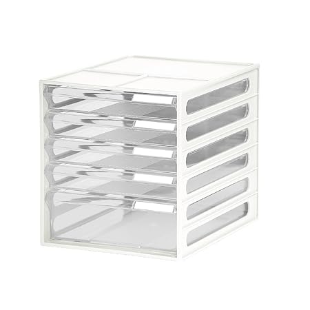 Livinbox Stackable Desktop Storage Organizer White Clear 5