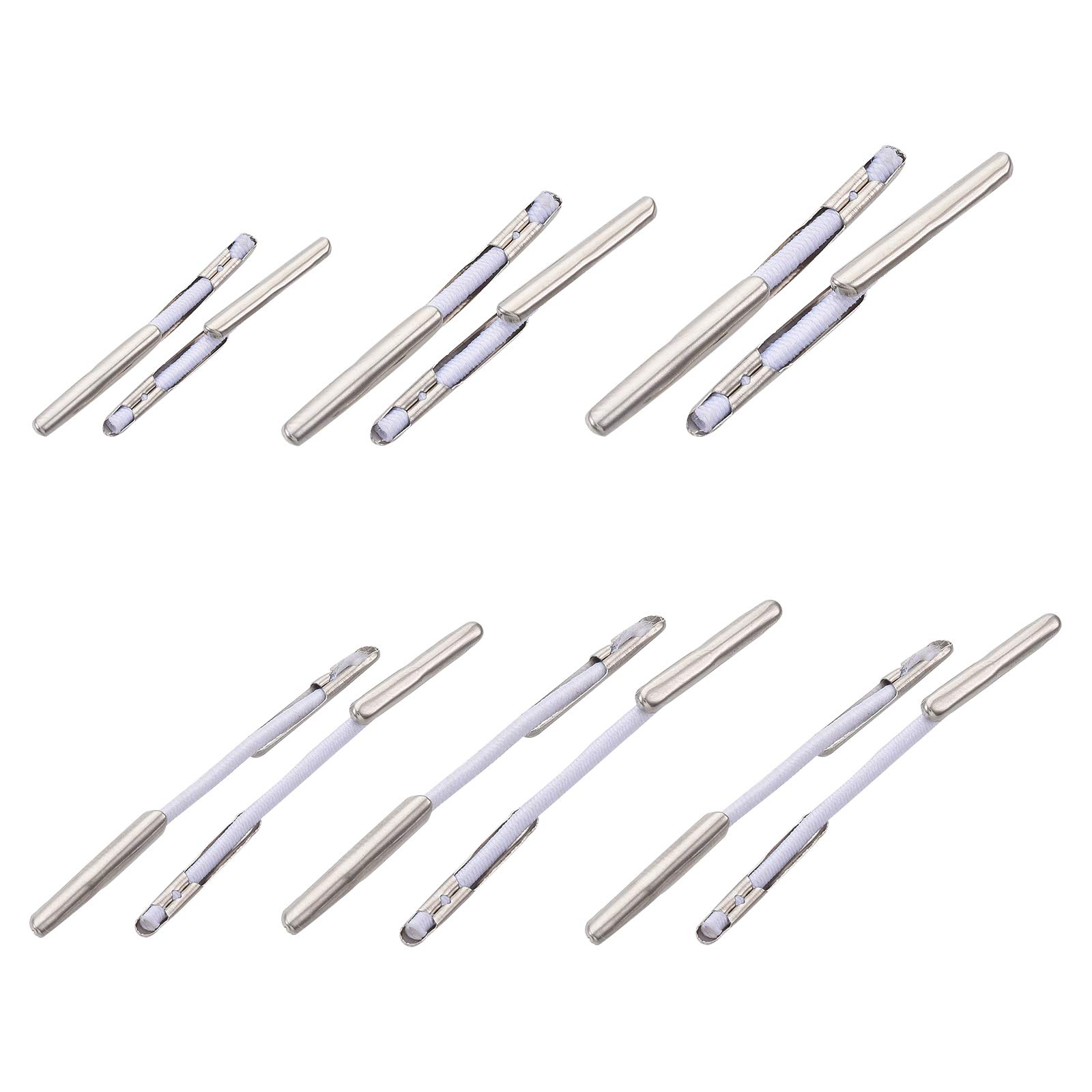 UNICRAFTALE 300pcs 6 Sizes 25-53mm Elastic Barbed Cord with Stainless Steel Findings Stretch Cord with Metal Ends Metal Barbs Barbed Fasteners for Binding Hanging Findings