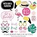 Big Dot of Happiness Pink Flamingo - Party Like a Pineapple - Tropical Summer Party Photo Booth Props Kit - 20 Count