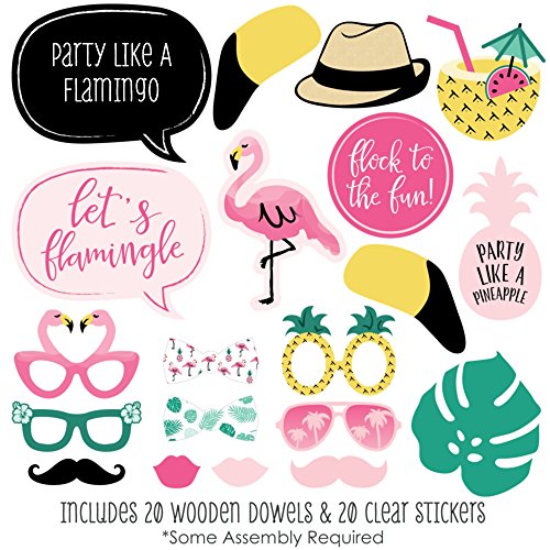 Big Dot of Happiness Pink Flamingo - Party Like a Pineapple - Tropical Summer Party Photo Booth Prop - //coolthings.us