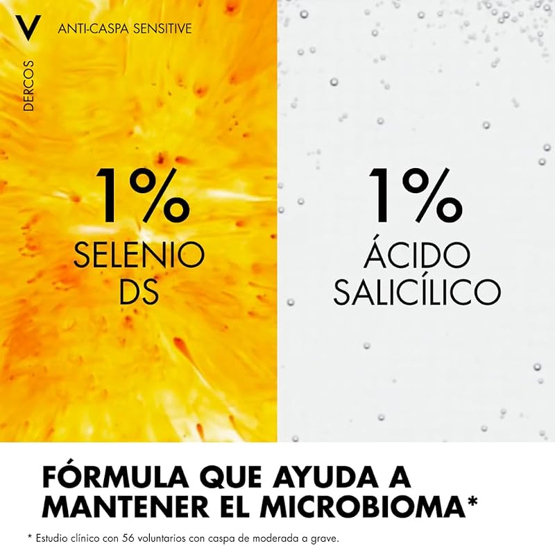 Shampoo Anti-Caspa Vichy, Para Couro Cabeludo Sensível, Elimina a Caspa e Reduz a Coceira, Couro Cabeludo Limpo e Saudável, Dupla Eficácia, Unissex, Técnica Dercos, 200ml