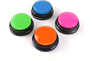 Dog Buttons Training Words, Voice Recording Button Pet Training Buzzer, 30 Second Record & Playback, Funny Gift for Study Off