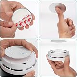 Navaris Magnetic Smoke Detector Mount Pad 10 Pack - No Drill Adhesive Fire view 2