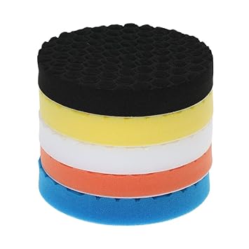 KKmoon 5PCS 7 Inch 180mm Polierschwamm Polierset Polierteller Polierpad für Poliermaschine Auto Reinigung Haushalt Möbel Wasc