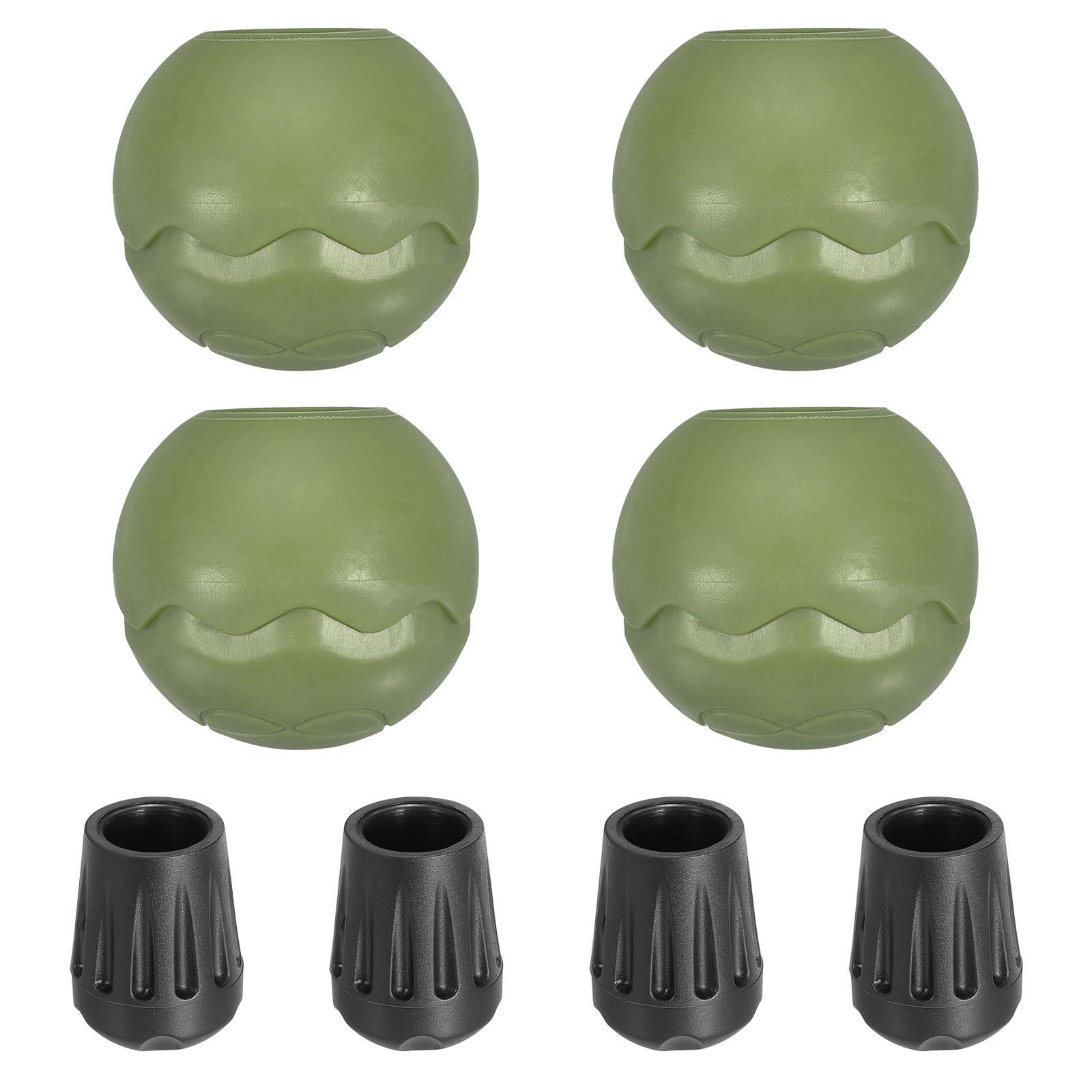 PATIKIL 0.55 Inch Chair Feet Replacement, 4 Pack TPE Outdoor Camping Chair Leg Tips Ball Cap Folding Chair Legs Floor Protectors Stability on Rugged Fit for 0.55"(14mm) Chair Feet, Green