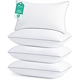 Sasttie Pillows Standard Size Set of 4, Full Size Bed Pillows for Side, Back, and Stomach Sleepers - Oeko-Tex Certified Down Alternative Plump Filling - Hotel Quality and Machine Washable, 4 Pack