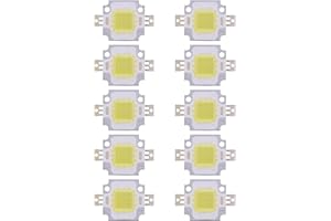 Saluaqui 10W LED Small LED COB 10Pcs 10W SMD Chip COB DC 10V Warm White Flood Light Bulb Replacement for Energy Efficient Lig