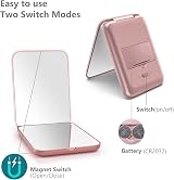 Kintion Pocket Mirror 1X 3X LED Lighted Compact 2-Sided Rose Gold view 2