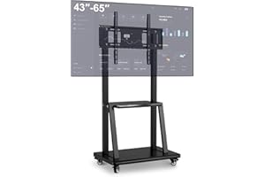 OMNINEXHUB Smart Board Stand with Wheels,Height Adjustable Mobile Rolling Stand for Classroom & Office, Holds up to 300lbs, Whiteboard Portable Cart on Wheels (for 43-65 Inch Smart Board)