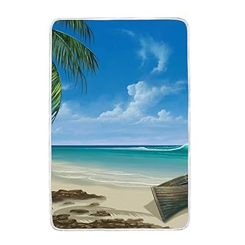 Amazon Com Cecil Beard Palm Tree Boat Ocean Surf Art High Grade