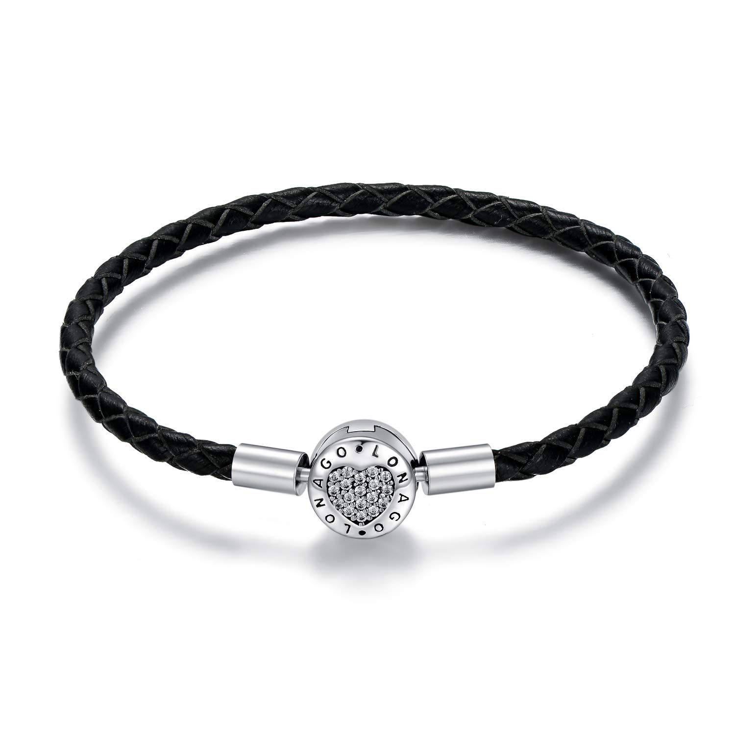 Genuine Charm Bracelet 925 Sterling Silver Snake Chain Bangle Barrel Clasp Jewelry Fit Pandora Charm Birthday Gift for Women