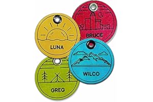 Wilco Supply Company - Custom Premium Themed Handcrafted Leather Pet Identification Tag for a Stylish, Durable and SILENT Alt