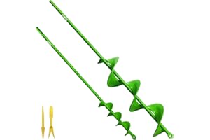 Auger Spiral Drill Bit for Planting, 3"X23" & 1.6"X18" Garden Drill Planter Post Hole Digger with Solid Shaft, Used to Dirt/H