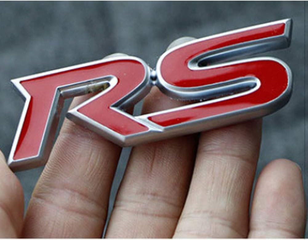 WindCar RS Emblems 3D RS Decal Emblem Sticker Badge For Camaro Chevrolet GM Series (Red)