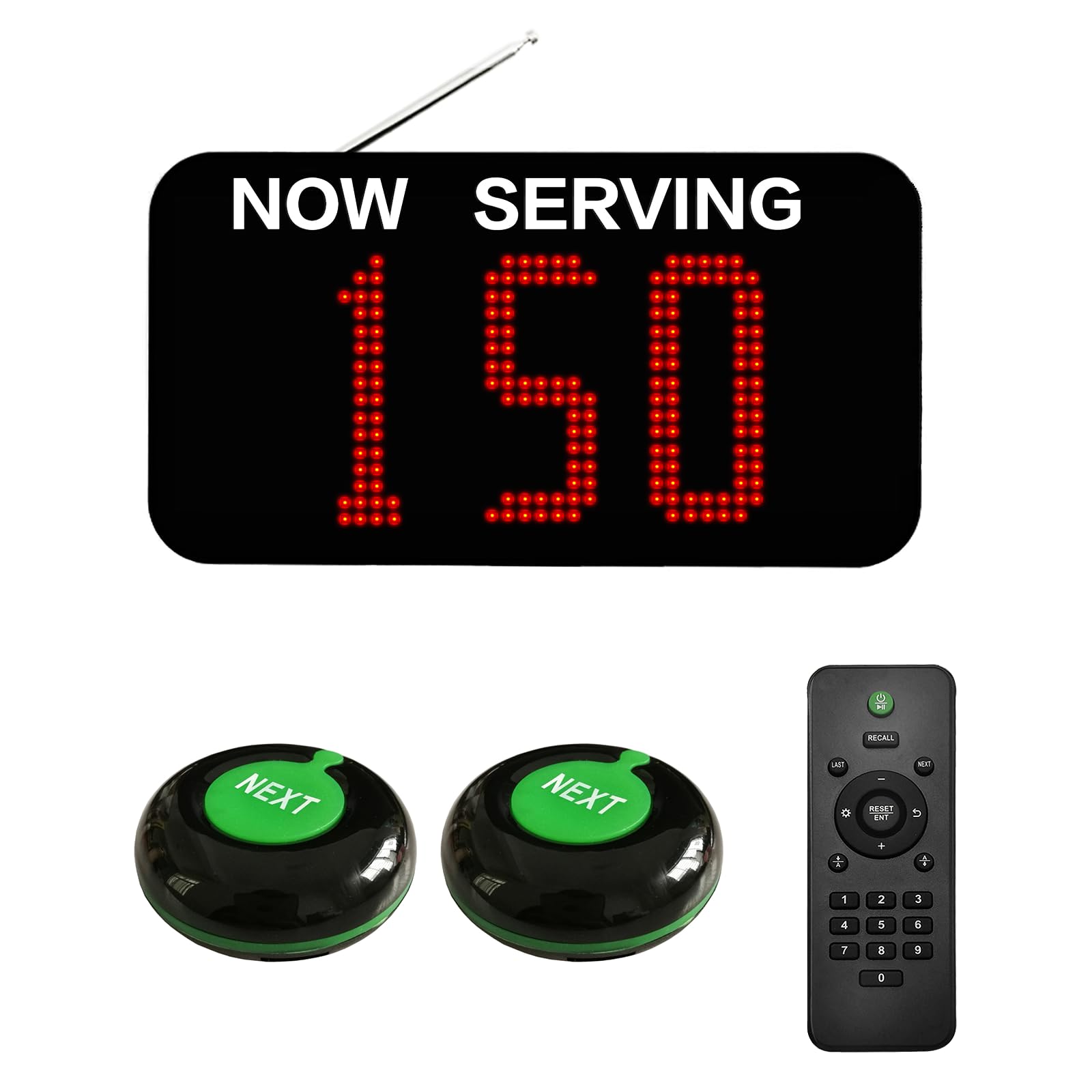 CYSSJF Queue Management System | 3-Digit Number Calling Display, Call Buttons & Remote Control | Calling Next One Customer | For Deli-Counter,Takeaway, Supermarket, Bakery & GP Surgery Waiting Areas