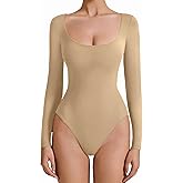 Avidlove Bodysuits for Women Long Sleeve Body Suits Womens Scoop Neck Bodysuit Double Lined Tops