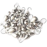 MUUNN 25Pack Unpainted Tungsten Ice Jigs Kits,2.7/3.2/4/5/5.5/6/7mm Tear Drop Tungsten Ice Fishing Jigs