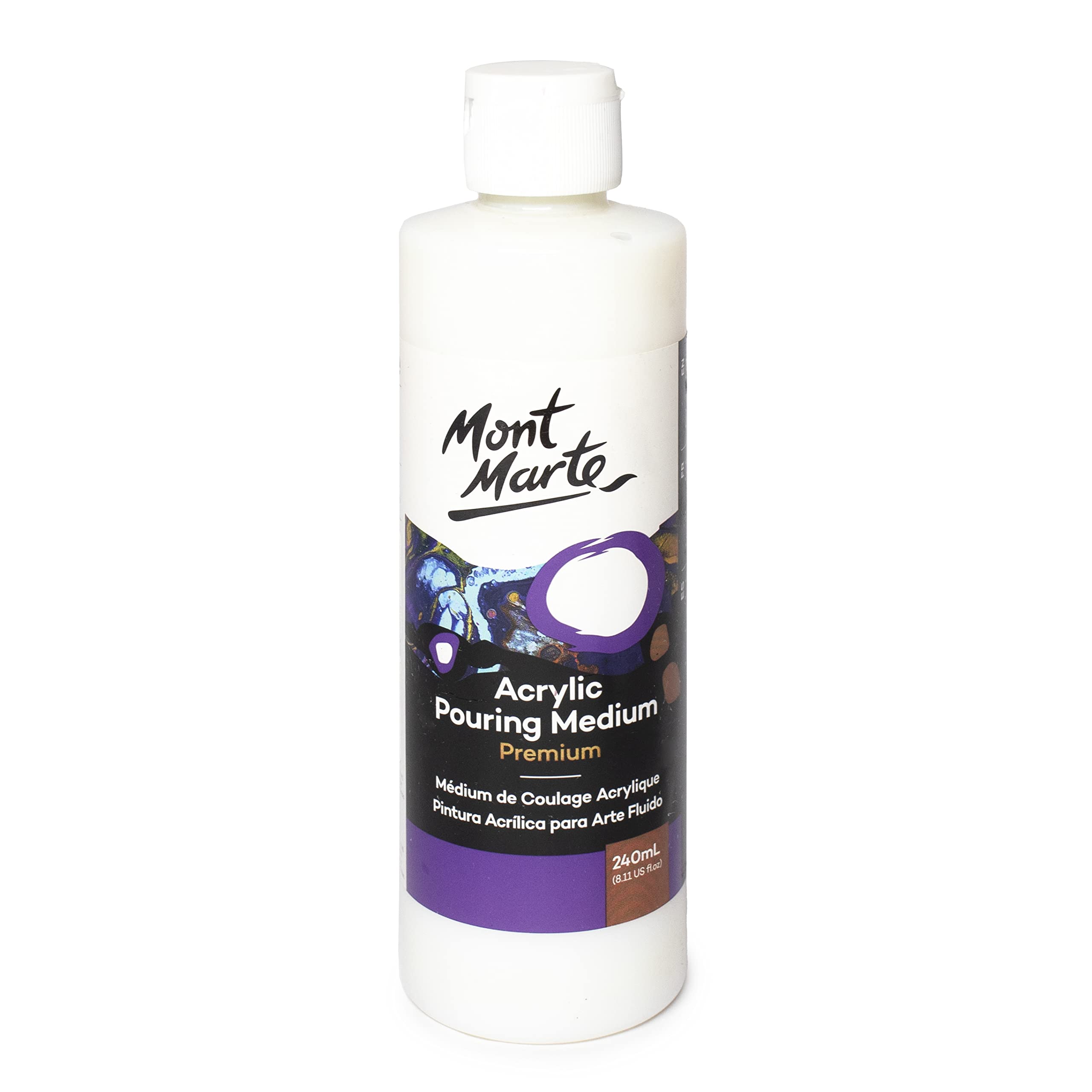 MONT MARTE Pouring Medium – 240ml – Ideal for Acrylic Pouring – Perfect for Acrylic Paints and Pouring Technique – Brilliance, Colour Depth and Glow