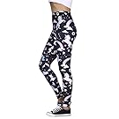 HDE Women's Leggings Graphic Print Tights Fun Digital Design Holiday Elastic Pants