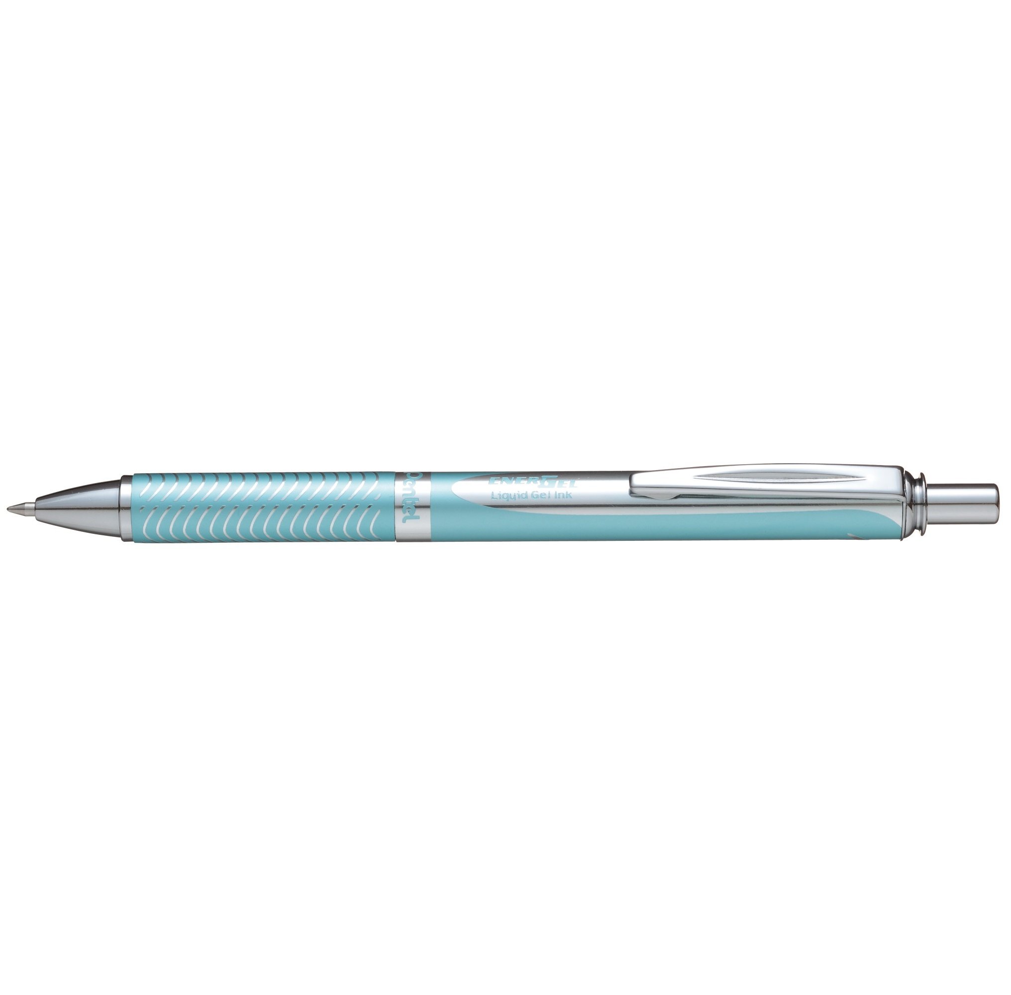 Pentel Energel Sterling Light Blue Metal Retractable Gel Rollerball Pen