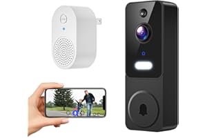 MeshSear Wireless Video Doorbell with Indoor Receiver, Enhanced Security with AI Human Detection, 2-Way Audio, Night Vision,Real-Time Alerts, Cloud Storage (Sold Separately), 2.4G Wi-Fi Only