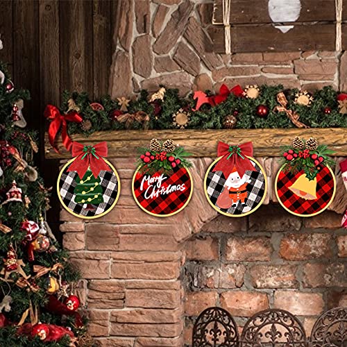 BigOtters 10PCS Christmas Embroidery Hoops, 3 Inch Bamboo Circle Cross Stitch Hoop Ring for Christmas Ornaments Art Craft Handy Sewing DIY Favor